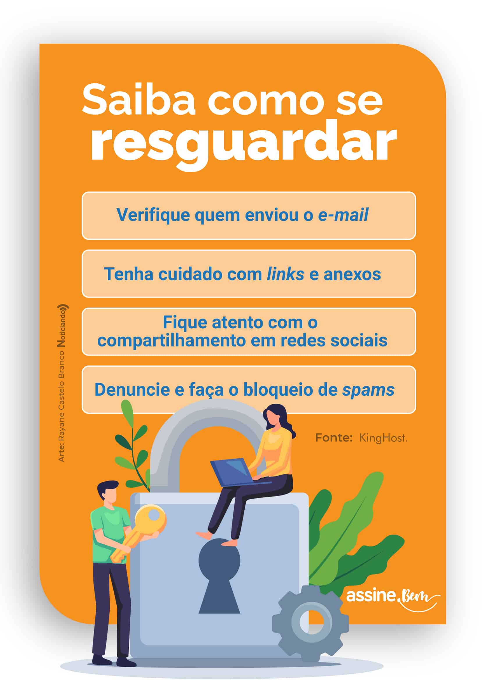 Infográfico com dicas para se resguardar