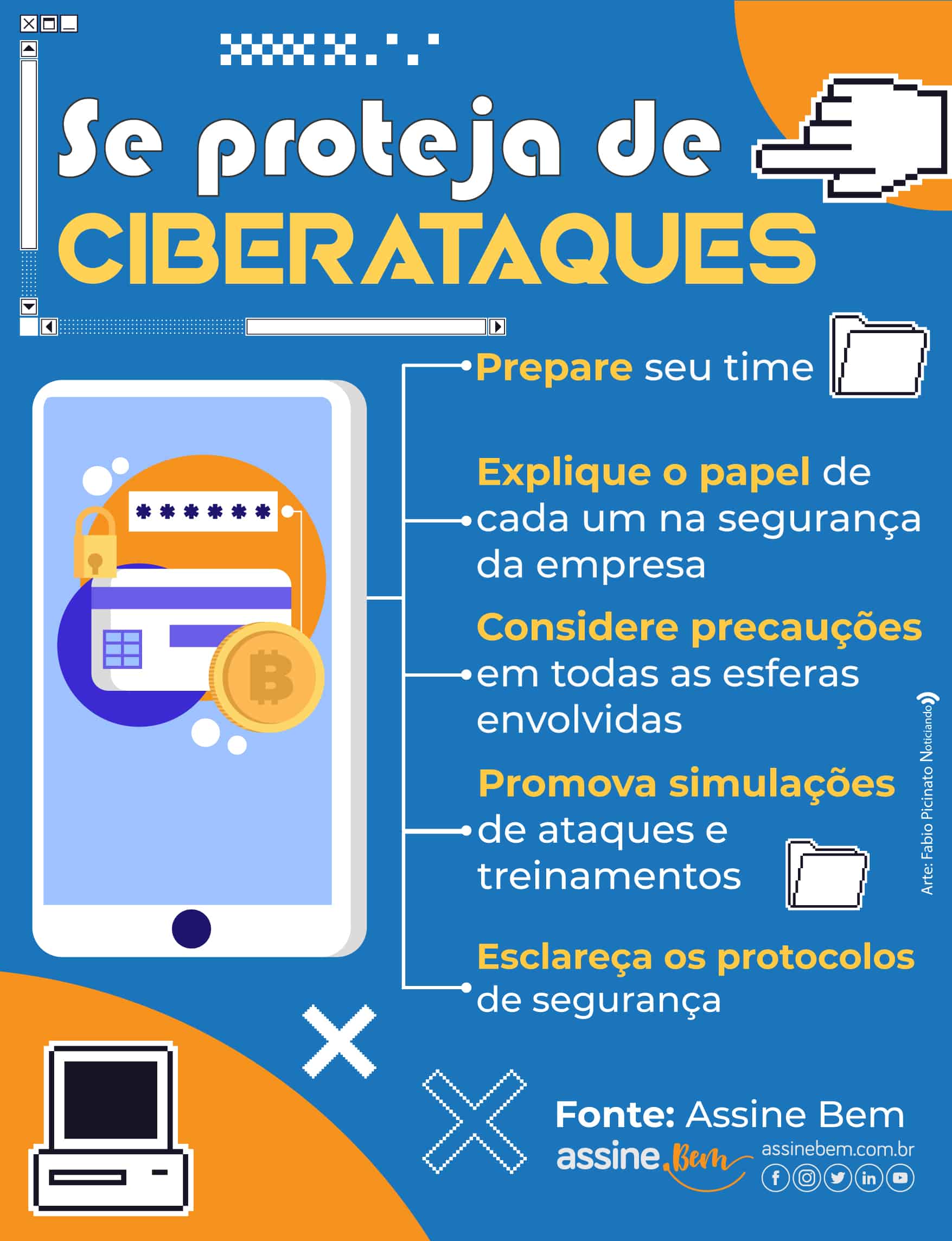 infográfico SE PROTEJA DE CIBERATAQUES
